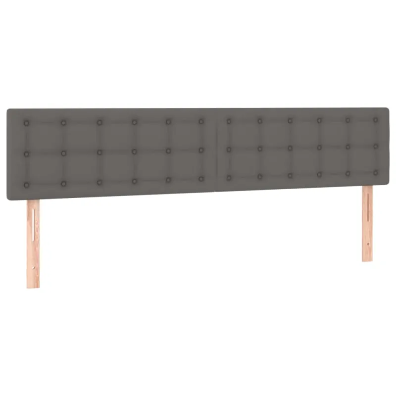 Galvūgalis su LED, pilkos spalvos, 160x5x78/88cm, dirbtinė oda