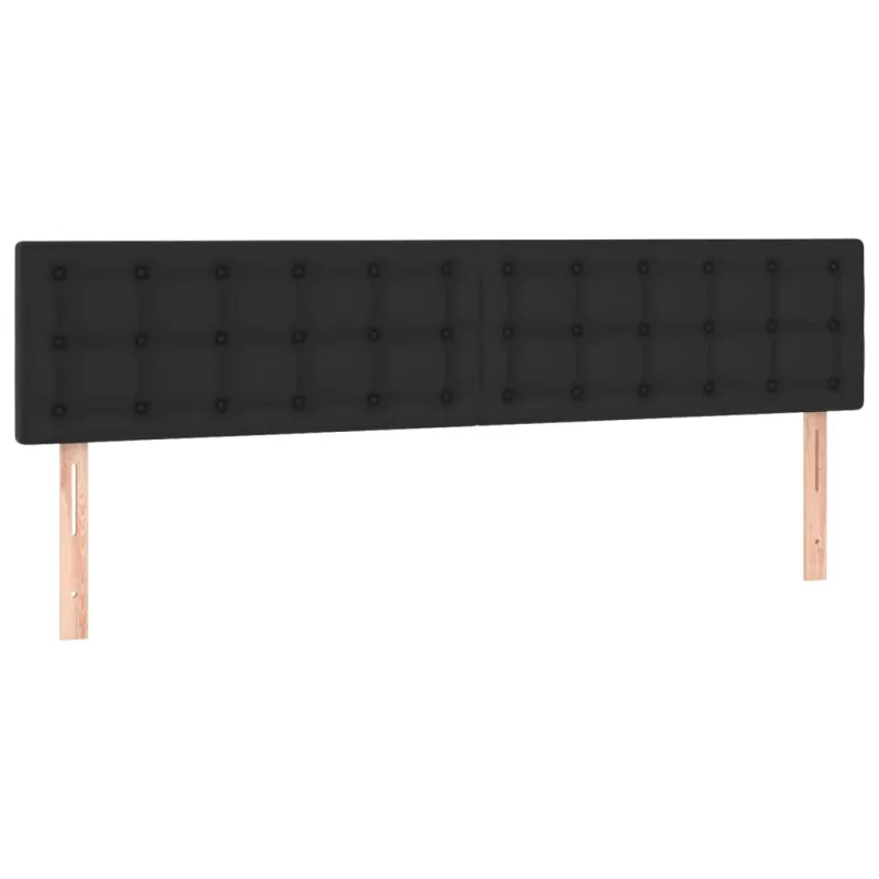 Galvūgalis su LED, juodos spalvos, 200x5x78/88cm, dirbtinė oda