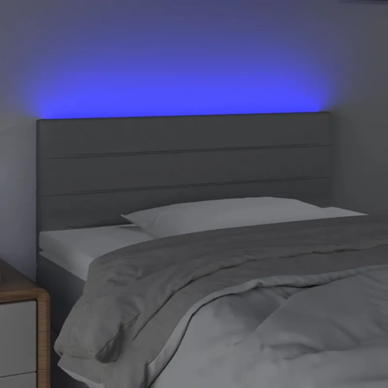 Galvūgalis su LED, šviesiai pilkas, 80x5x78/88cm, audinys