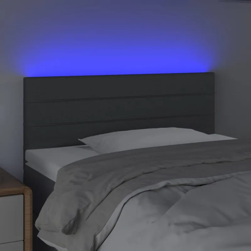 Galvūgalis su LED, tamsiai pilkas, 80x5x78/88cm, audinys