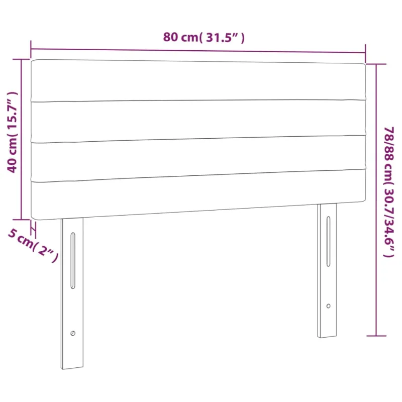 Galvūgalis su LED, tamsiai pilkas, 80x5x78/88cm, audinys