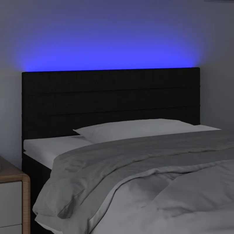 Galvūgalis su LED, juodos spalvos, 90x5x78/88cm, audinys