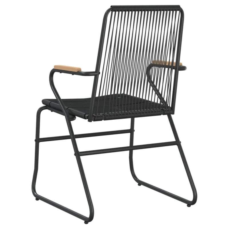 Sodo kėdės, 4vnt., juodos spalvos, 58x59x85,5cm, PVC ratanas