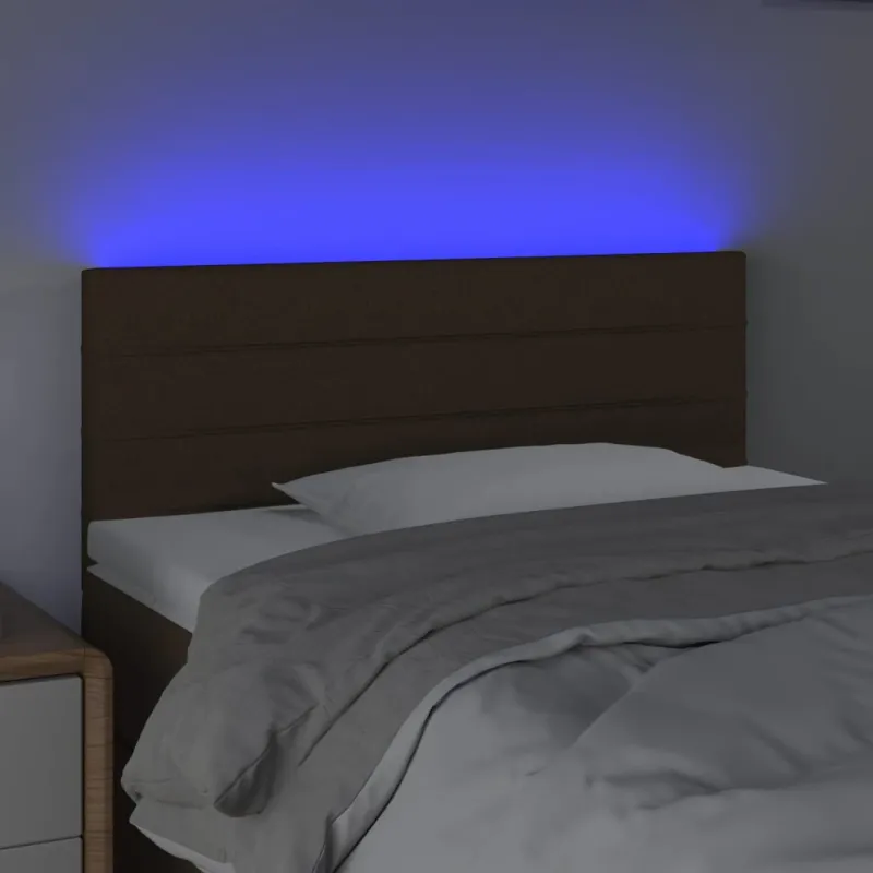 Galvūgalis su LED, tamsiai rudos spalvos, 100x5x78/88cm,audinys
