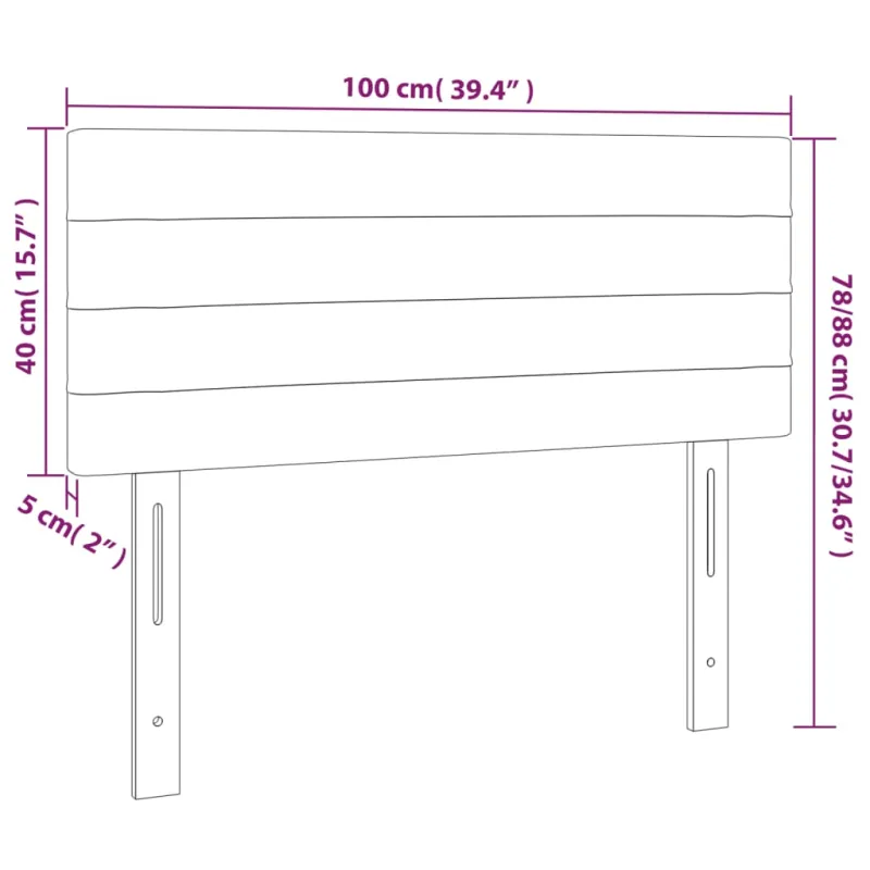 Galvūgalis su LED, taupe spalvos, 100x5x78/88cm, audinys