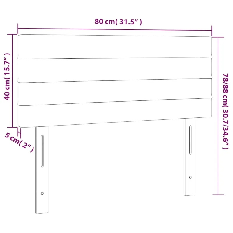 Galvūgalis su LED, tamsiai mėlynas, 80x5x78/88cm, aksomas