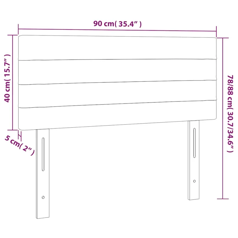 Galvūgalis su LED, tamsiai mėlynas, 90x5x78/88cm,aksomas