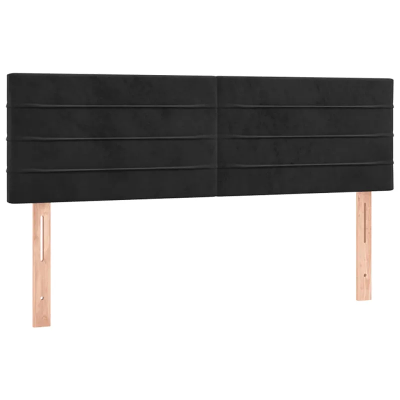 Galvūgalis su LED, juodos spalvos, 144x5x78/88cm, aksomas