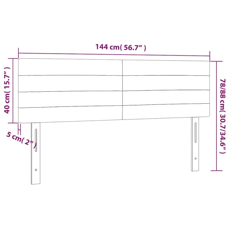 Galvūgalis su LED, tamsiai žalias, 144x5x78/88cm, aksomas