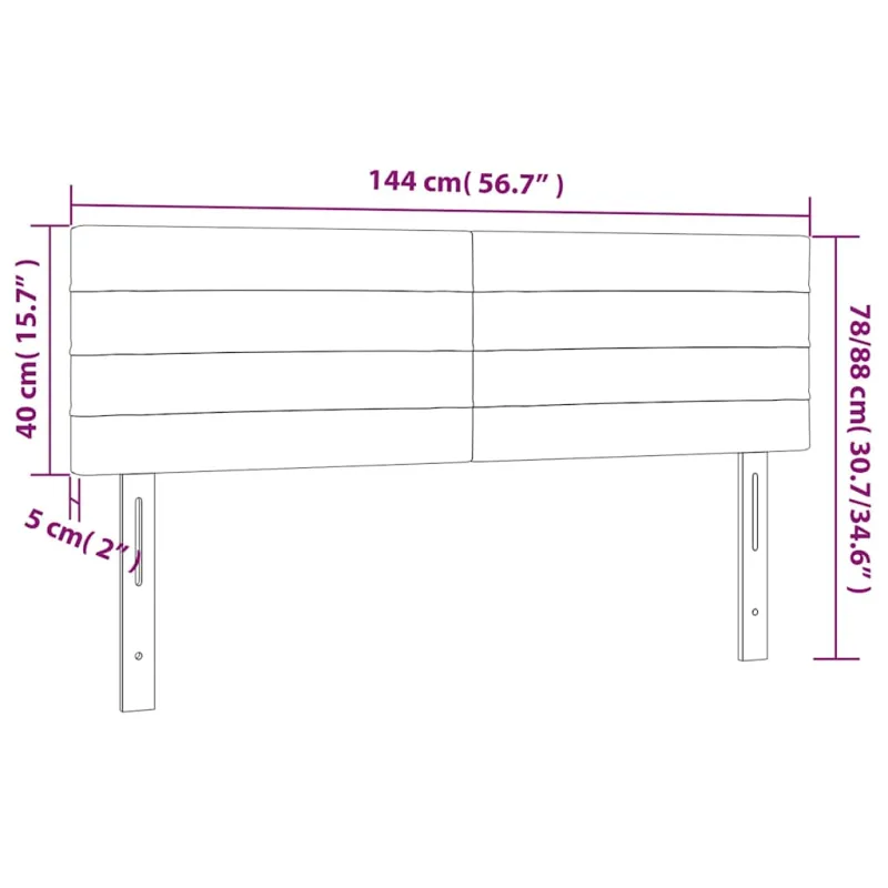 Galvūgalis su LED, tamsiai mėlynas, 144x5x78/88cm, aksomas