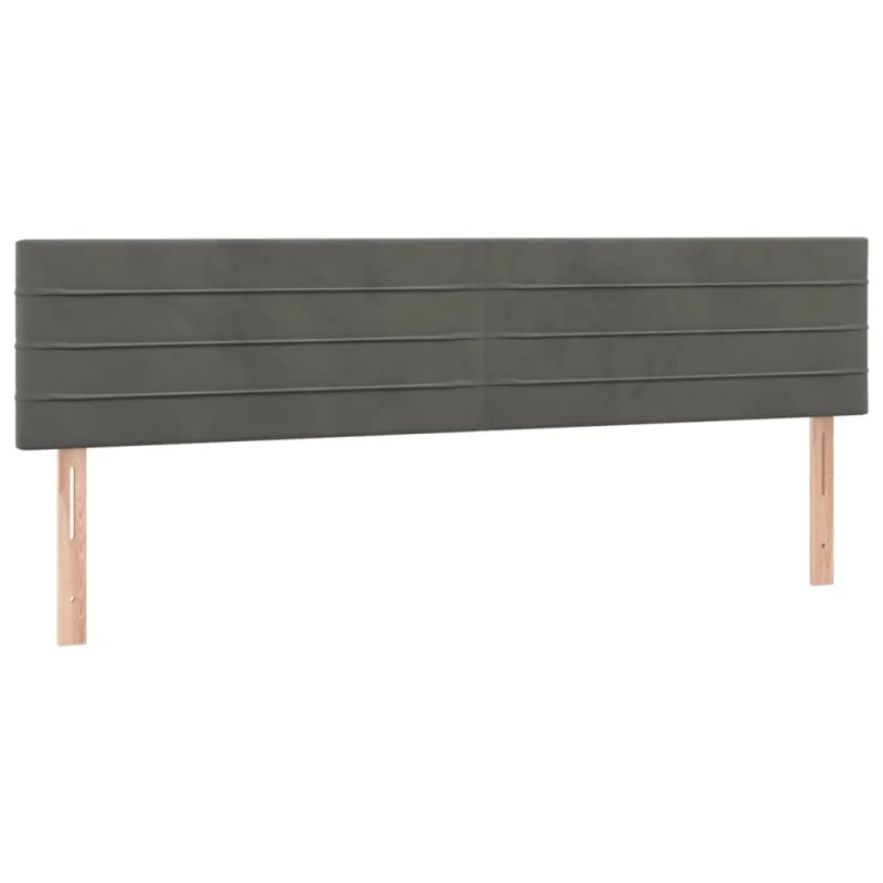 Galvūgalis su LED, tamsiai pilkas, 180x5x78/88cm, aksomas