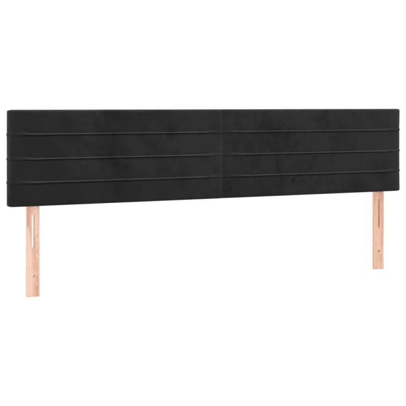 Galvūgalis su LED, juodos spalvos, 180x5x78/88cm, aksomas