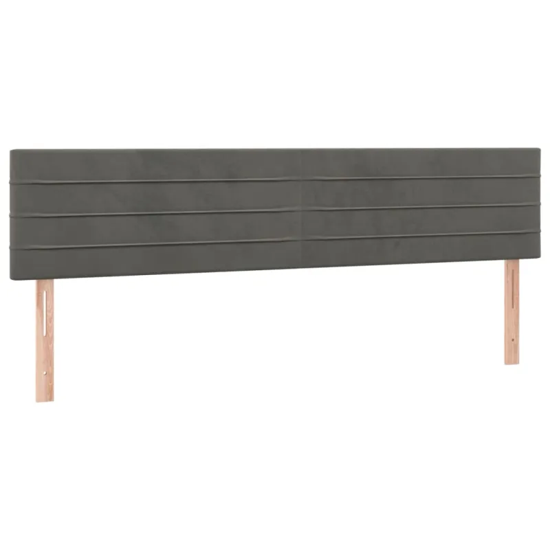 Galvūgalis su LED, tamsiai pilkas, 200x5x78/88cm, aksomas