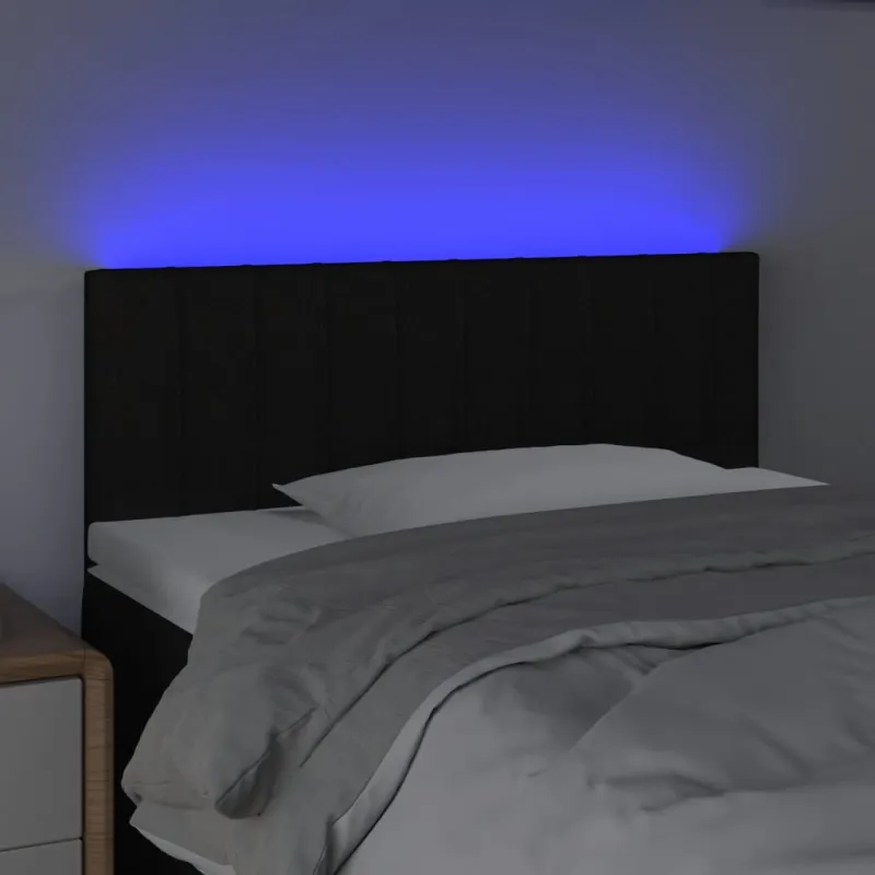 Galvūgalis su LED, juodos spalvos, 80x5x78/88cm, audinys