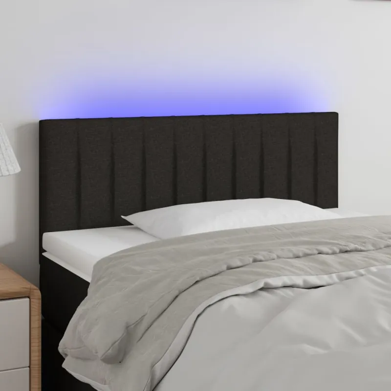 Galvūgalis su LED, juodos spalvos, 90x5x78/88cm, audinys