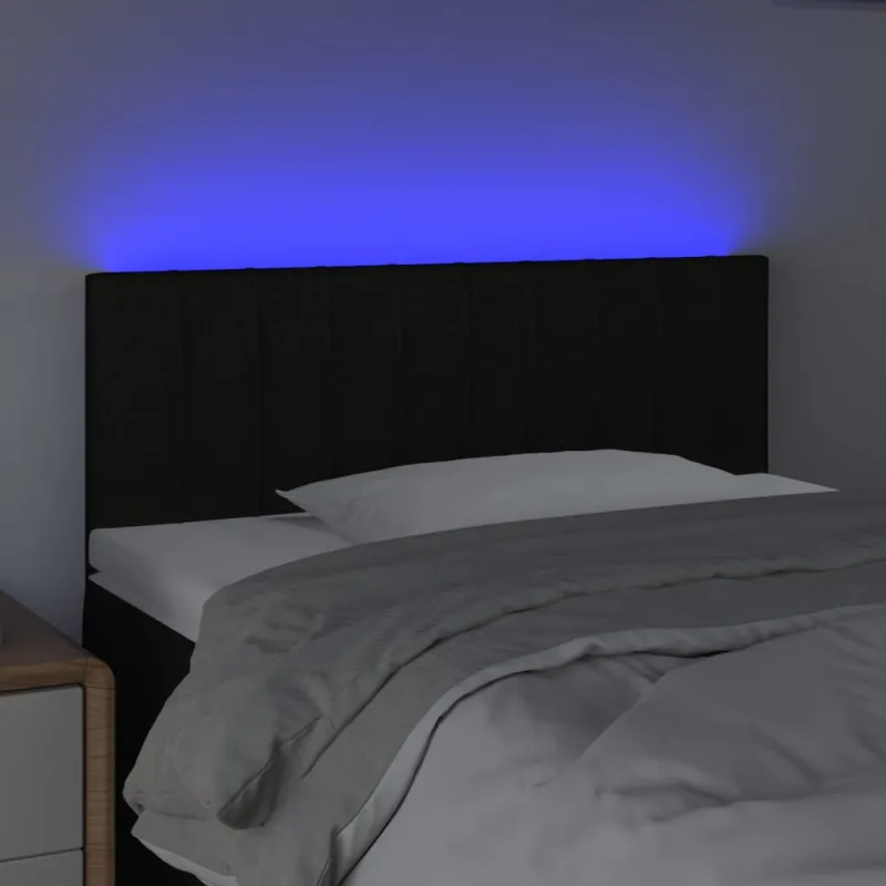 Galvūgalis su LED, juodos spalvos, 90x5x78/88cm, audinys
