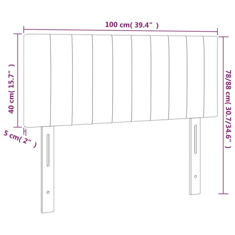 Galvūgalis su LED, juodos spalvos, 100x5x78/88cm, audinys