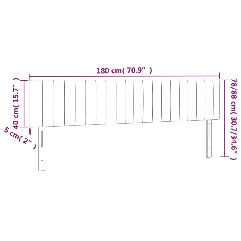 Galvūgalis su LED, mėlynos spalvos, 180x5x78/88cm, audinys
