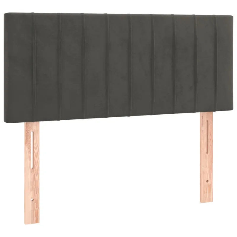 Galvūgalis su LED, tamsiai pilkas, 90x5x78/88cm,aksomas
