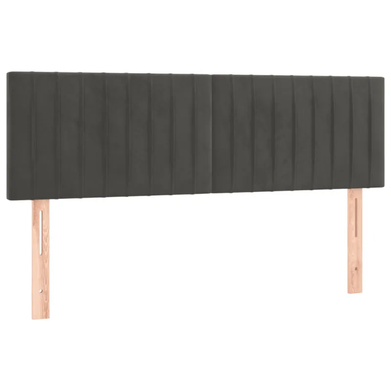 Galvūgalis su LED, tamsiai pilkas, 144x5x78/88cm, aksomas