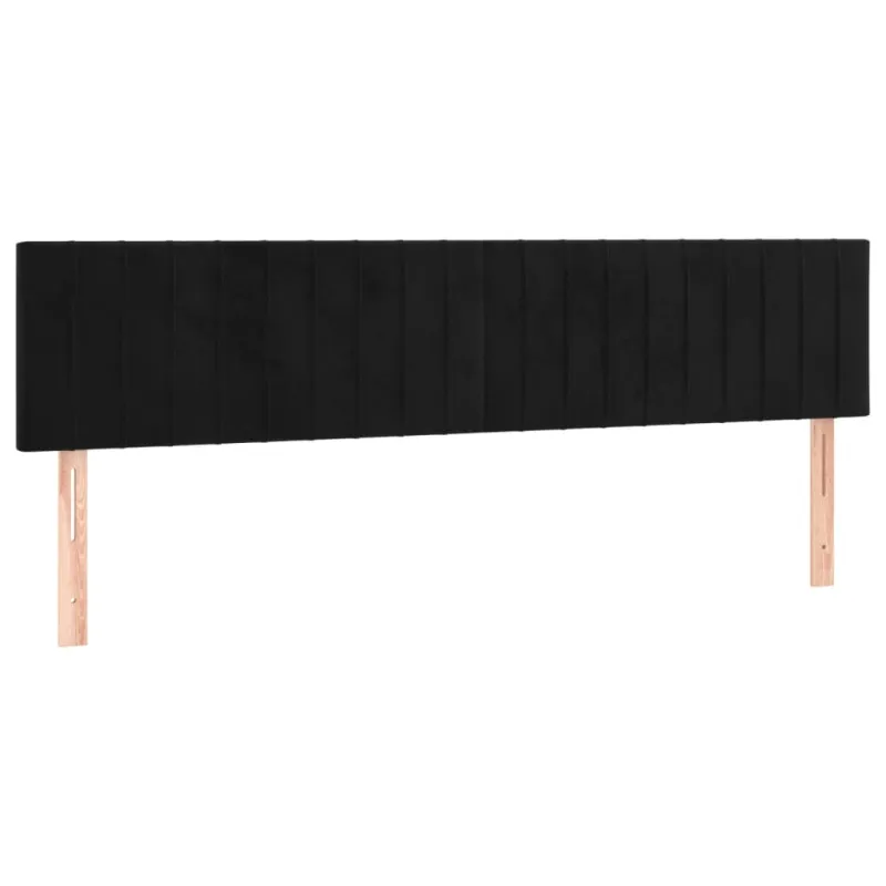 Galvūgalis su LED, juodos spalvos, 160x5x78/88cm, aksomas