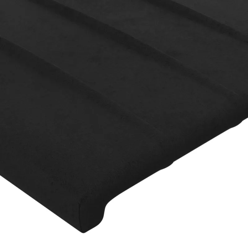 Galvūgalis su LED, juodos spalvos, 160x5x78/88cm, aksomas