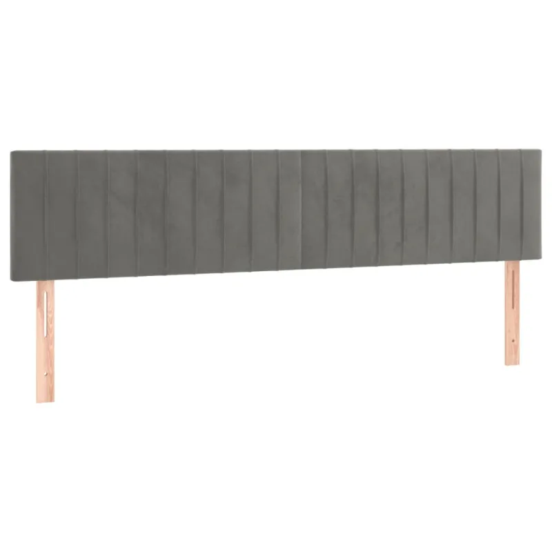 Galvūgalis su LED, šviesiai pilkas, 180x5x78/88cm, aksomas