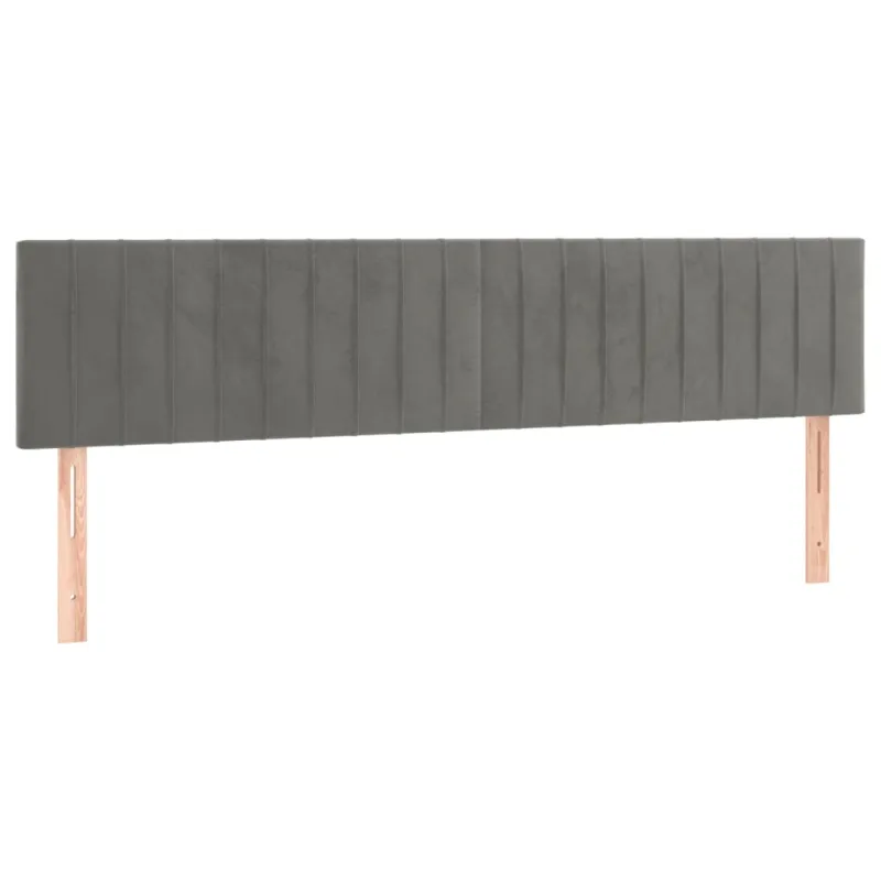 Galvūgalis su LED, šviesiai pilkas, 200x5x78/88cm, aksomas