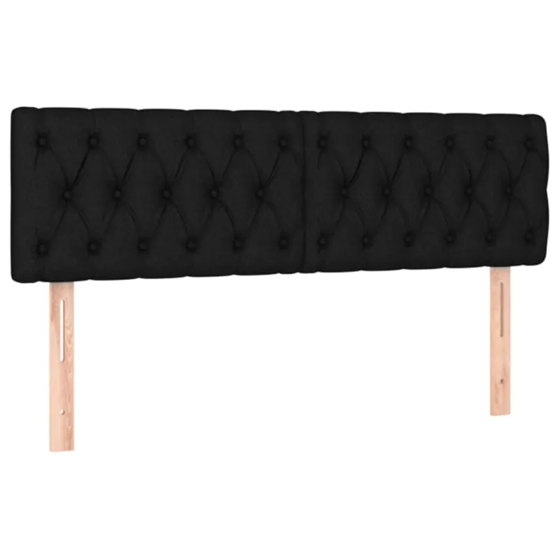 Galvūgalis su LED, juodos spalvos, 144x7x78/88cm, audinys