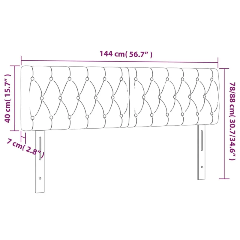 Galvūgalis su LED, tamsiai rudos spalvos, 144x7x78/88cm