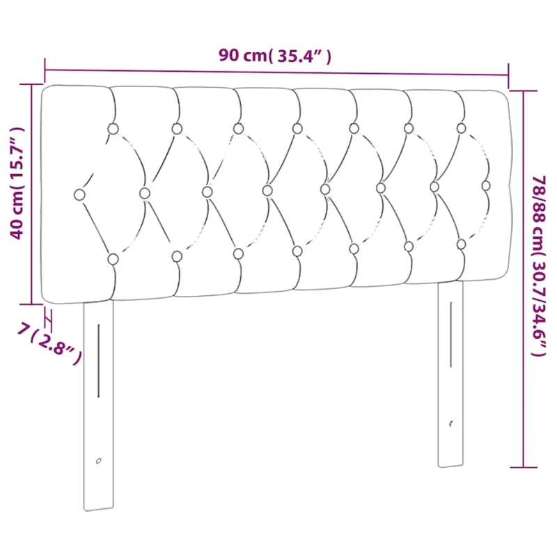 Galvūgalis su LED, tamsiai žalias, 90x7x78/88cm, aksomas