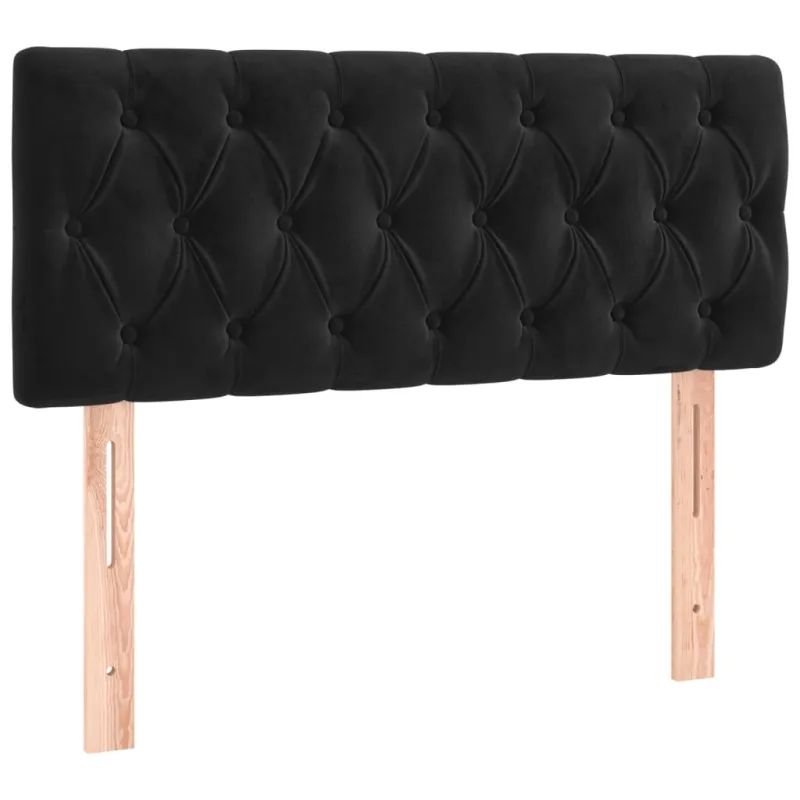 Galvūgalis su LED, juodos spalvos, 100x7x78/88cm, aksomas