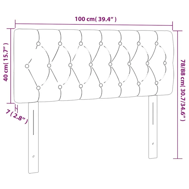 Galvūgalis su LED, tamsiai mėlynas, 100x7x78/88cm, aksomas