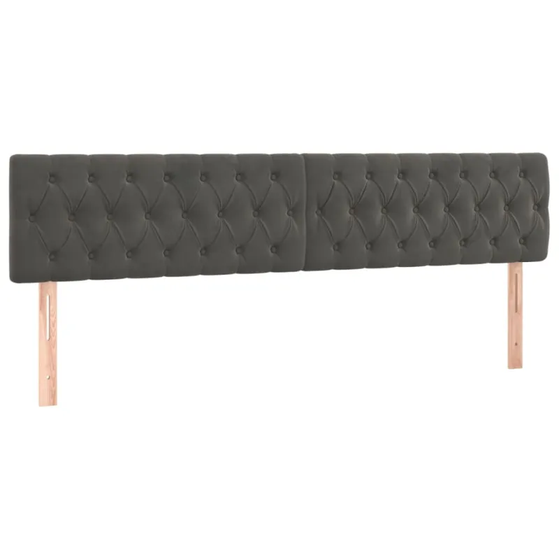 Galvūgalis su LED, tamsiai pilkas, 180x7x78/88cm, aksomas