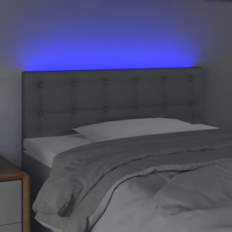 Galvūgalis su LED, šviesiai pilkas, 80x5x78/88cm, audinys
