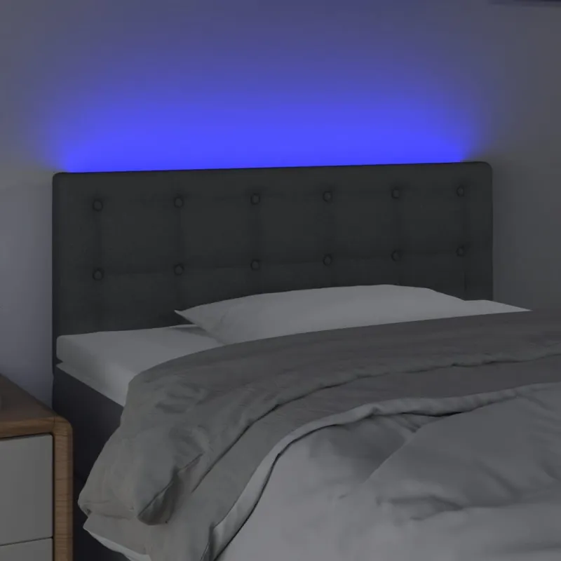 Galvūgalis su LED, tamsiai pilkas, 80x5x78/88cm, audinys