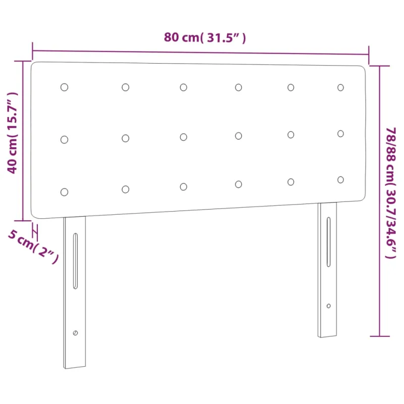 Galvūgalis su LED, tamsiai pilkas, 80x5x78/88cm, audinys