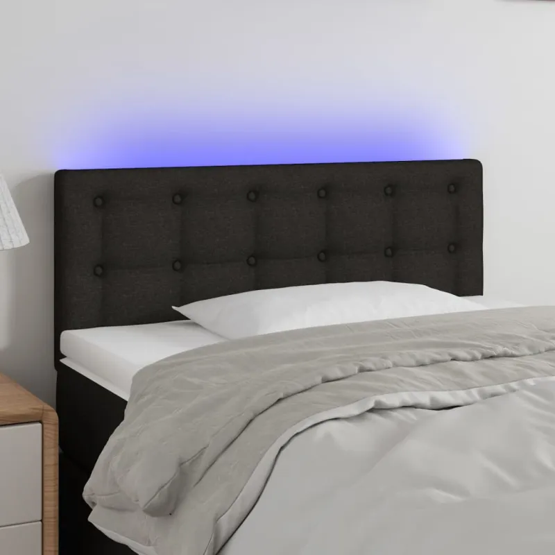Galvūgalis su LED, juodos spalvos, 80x5x78/88cm, audinys