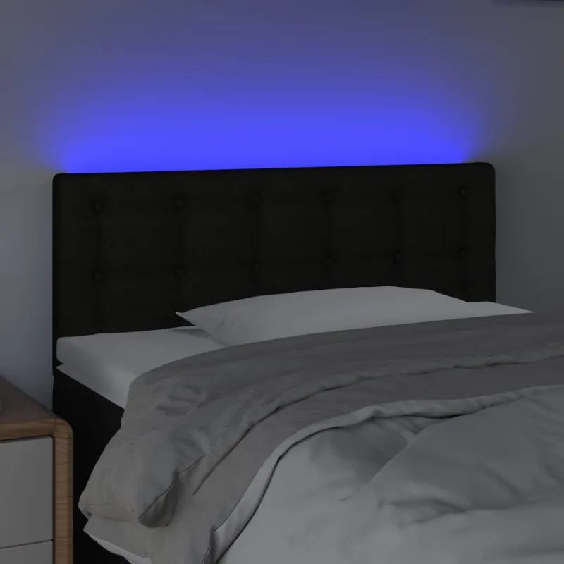 Galvūgalis su LED, juodos spalvos, 80x5x78/88cm, audinys