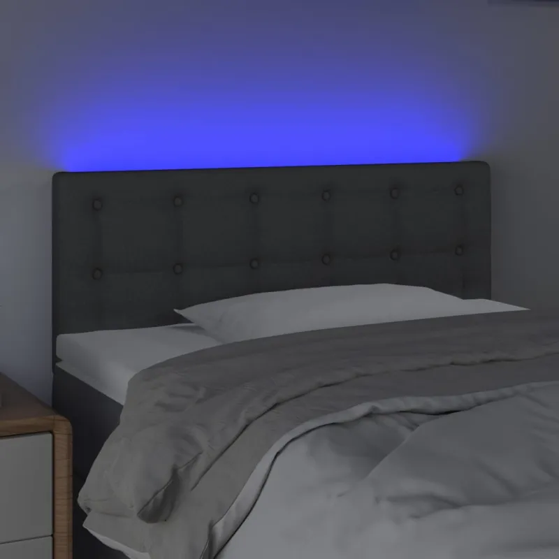 Galvūgalis su LED, tamsiai pilkas, 90x5x78/88cm, audinys