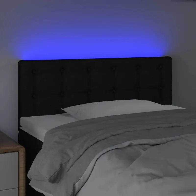 Galvūgalis su LED, juodos spalvos, 90x5x78/88cm, audinys