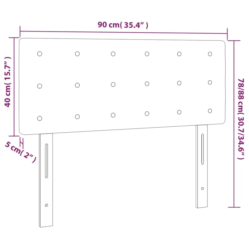 Galvūgalis su LED, taupe spalvos, 90x5x78/88cm, audinys
