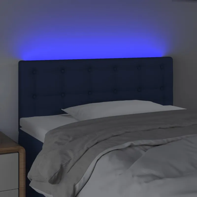 Galvūgalis su LED, mėlynos spalvos, 90x5x78/88cm, audinys