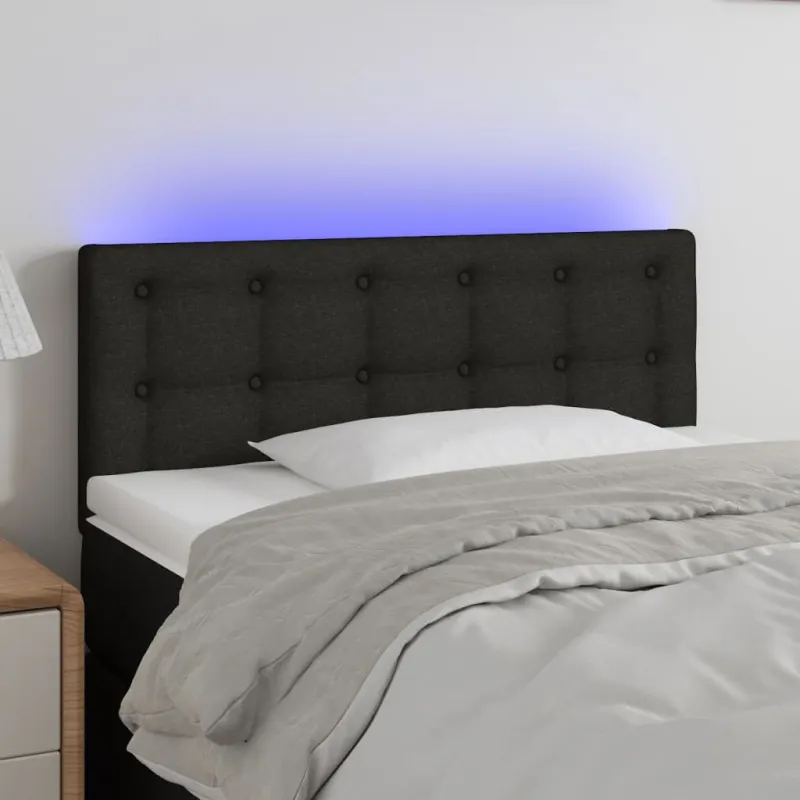 Galvūgalis su LED, juodos spalvos, 100x5x78/88cm, audinys