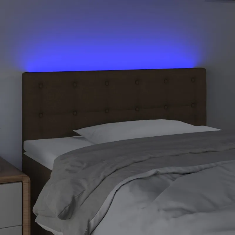 Galvūgalis su LED, tamsiai rudos spalvos, 100x5x78/88cm,audinys