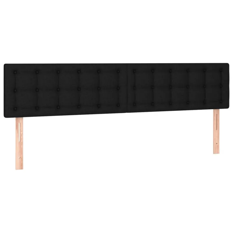 Galvūgalis su LED, juodos spalvos, 180x5x78/88cm, audinys