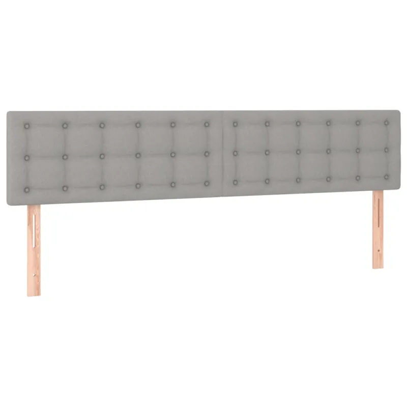 Galvūgalis su LED, šviesiai pilkas, 200x5x78/88cm, audinys