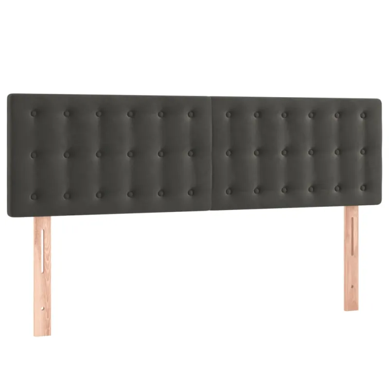 Galvūgalis su LED, tamsiai pilkas, 144x5x78/88cm, aksomas