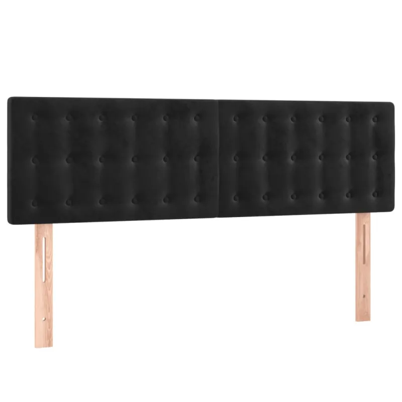 Galvūgalis su LED, juodos spalvos, 144x5x78/88cm, aksomas