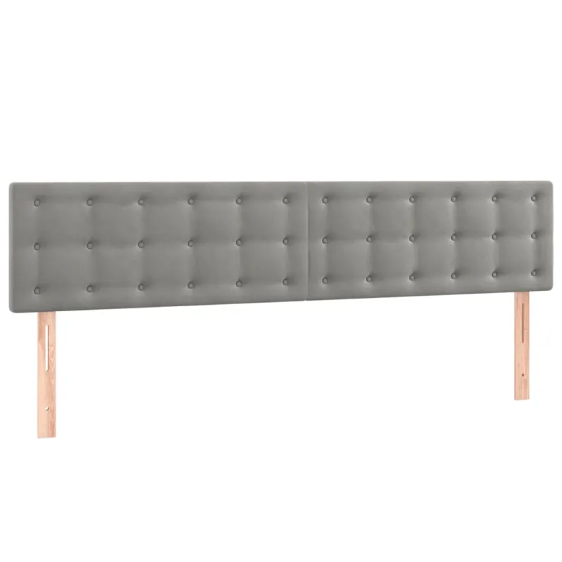 Galvūgalis su LED, šviesiai pilkas, 160x5x78/88cm, aksomas
